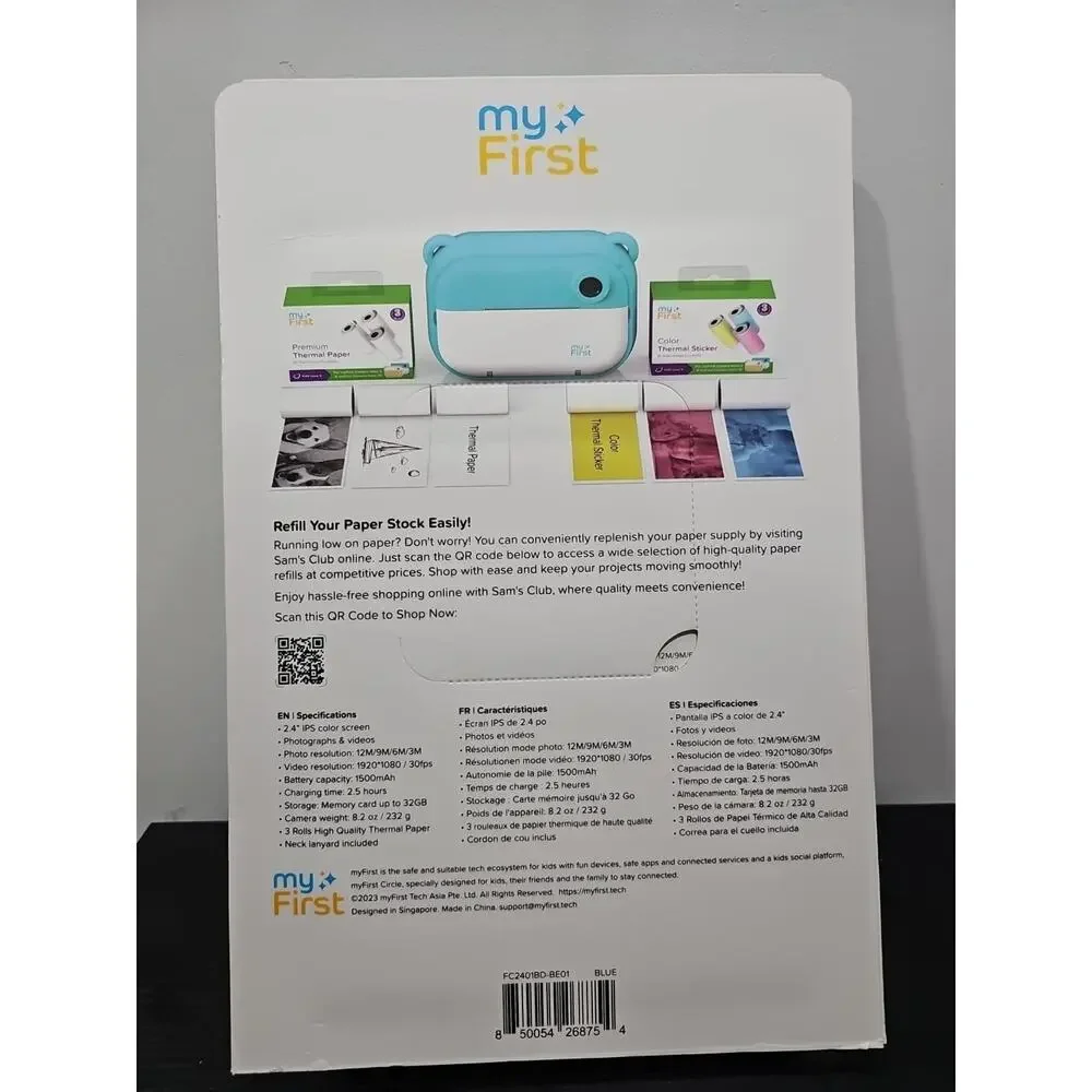 myFirst Camera Insta 2 Bundle, 12MP Instant Print Camera with Extra Selfie Lens